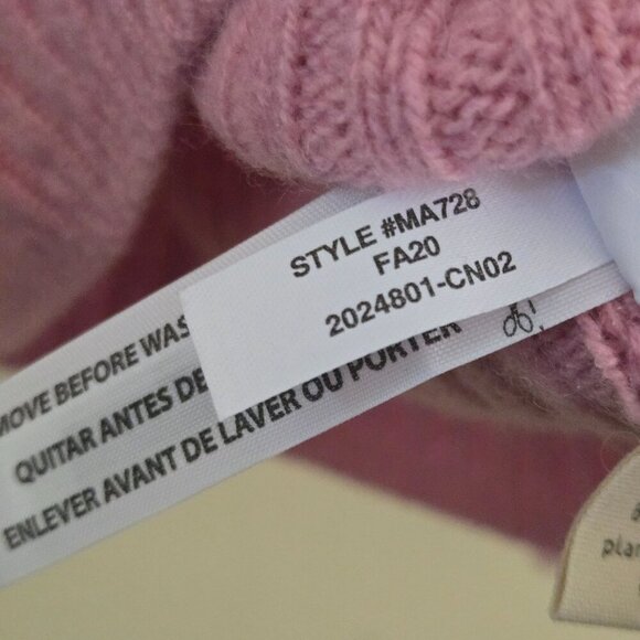 Madewell Resourced Cashmere Ribbed Mockneck Pullover Sweater Flamingo Size M - Picture 8 of 8